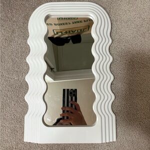 White Wavy Wall Mirror